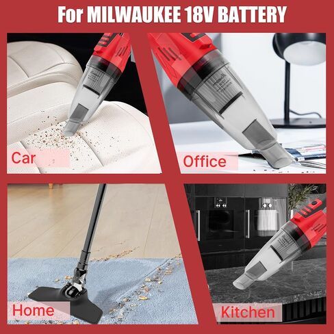 Vacuum Cleaner for Home for Milwaukee 18V Battery 48-11-1850, 30KPA 6in1 Cleaner for Home with Wall Bracket, Stick Vacuum Cleaner for Hard Floor Car Pet Hair Cleaning (NOT Included Battery) in Saudi Arabia