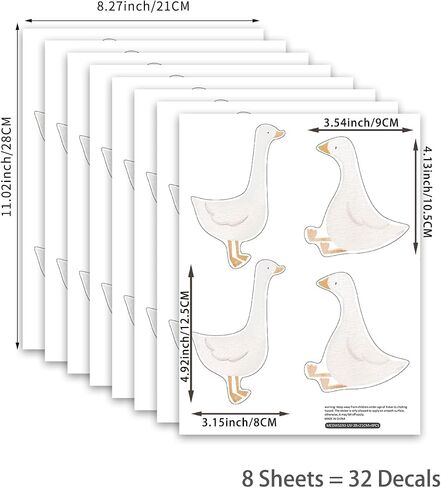 Boho Nursery Animal Wall Decals Peel and Stick, PVC Watercolor Animals Wall Stickers, Cute Wall Art Decor Decal for Kids Bedroom Playroom Baby Room Classroom Decor, Little Goose Birds in Saudi Arabia