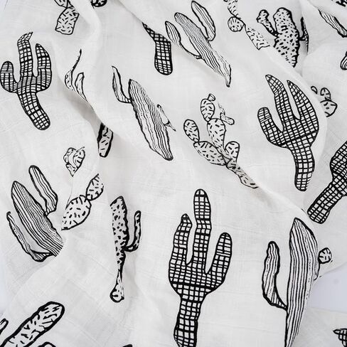 بطانية أطفال من قطن الموسلين العضوي، طباعة أسهم وتمساح، أسود ورمادي (الصبار) in Kuwait