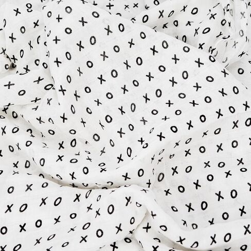 Organic Cotton Muslin Baby Blanket, Arrows and Crocodile Print, Black and Gray (Cactus) in Saudi Arabia