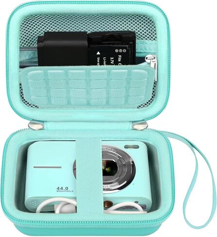 Canboc Digital Camera Case for CAMKORY/Qumcou/Lecran FHD 1080P Compact Portable Digital Camera, Point and Shoot Camera Bag, Zipper Mesh Pocket fit Cable, Batteries, Purple (Case Only) in Kuwait