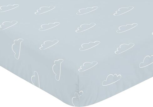 Sweet Jojo Designs Vintage Airplane Boy Baby Crib Bedding Set for Infant Nursery Room Blanket Fitted Sheet Skirt Diaper Stacker 4pc Grey Green Blue White Yellow Airplanes Transportation Clouds Sun Sky in Saudi Arabia