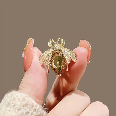 Colorful Rhinestone Crystal Bee Brooch Pin Vintage Bee Pearl Lapel Pin for Women Girls Retro Rhinestone Insect Pin Jewelry Gift in Saudi Arabia
