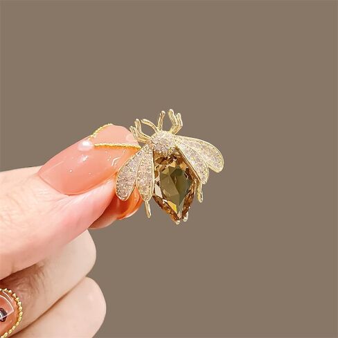 Colorful Rhinestone Crystal Bee Brooch Pin Vintage Bee Pearl Lapel Pin for Women Girls Retro Rhinestone Insect Pin Jewelry Gift in Saudi Arabia