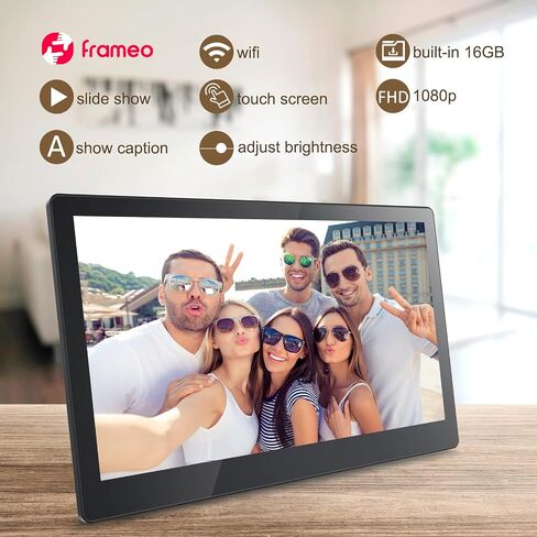 إطار رقمي Frameo WiFi 15.6، MARVUE Vision 15 WiFi إطار صورة رقمي إلكتروني ذكي بشاشة تعمل باللمس إطار كبير وتخزين 16 جيجابايت، إعداد سهل لمشاركة الفيديو والصور من الهاتف in Saudi Arabia