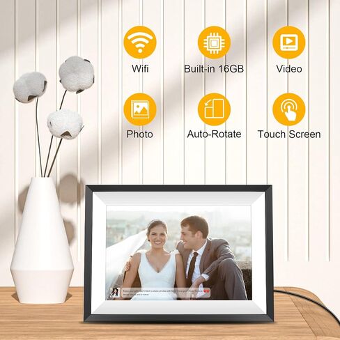 إطار رقمي Frameo WiFi 15.6، MARVUE Vision 15 WiFi إطار صورة رقمي إلكتروني ذكي بشاشة تعمل باللمس إطار كبير وتخزين 16 جيجابايت، إعداد سهل لمشاركة الفيديو والصور من الهاتف in Saudi Arabia
