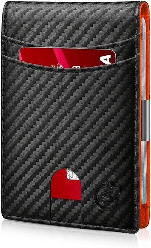 Fashion Slim Wallets for Men with Money Clip Mens Wallet Front Pocket Bifold Wallet Thin Credit Card Holder with Gift Box in Saudi Arabia
