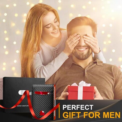Fashion Slim Wallets for Men with Money Clip Mens Wallet Front Pocket Bifold Wallet Thin Credit Card Holder with Gift Box in Saudi Arabia
