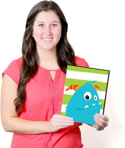 Big Dot of Happiness Monster Bash - أعمال فنية جدارية لغرف الأطفال وديكورات غرف الأطفال - أفكار للهدايا - 7.5 × 10 بوصات - مجموعة من 3 مطبوعات in Kuwait