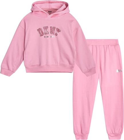 DKNY Baby Girls' Jogger Set - 2 Piece Hoodie Outfit Playwear Bundle (Infant/Toddler) in Saudi Arabia