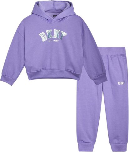 DKNY Baby Girls' Jogger Set - 2 Piece Hoodie Outfit Playwear Bundle (Infant/Toddler) in Saudi Arabia