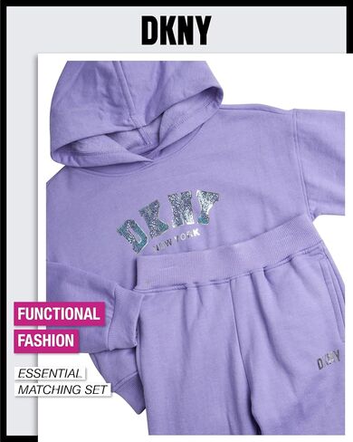 DKNY Baby Girls' Jogger Set - 2 Piece Hoodie Outfit Playwear Bundle (Infant/Toddler) in Saudi Arabia