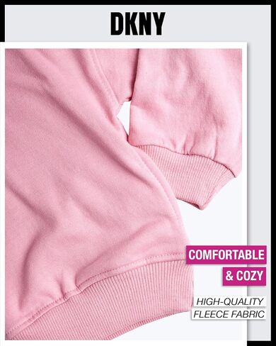 DKNY Baby Girls' Jogger Set - 2 Piece Hoodie Outfit Playwear Bundle (Infant/Toddler) in Saudi Arabia