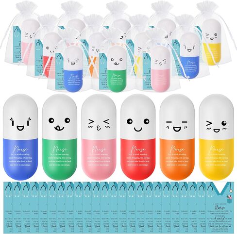 كرات الضغط من شابي - كرات الضغط المحفزة لتقدير الممرضات - كرات الضغط التحفيزية - كرات إسفنجية مع بطاقة شكر للممرضات - ألعاب إدارة الغضب هدية عيد الميلاد الطبية (12 مجموعة، قلب) in Kuwait