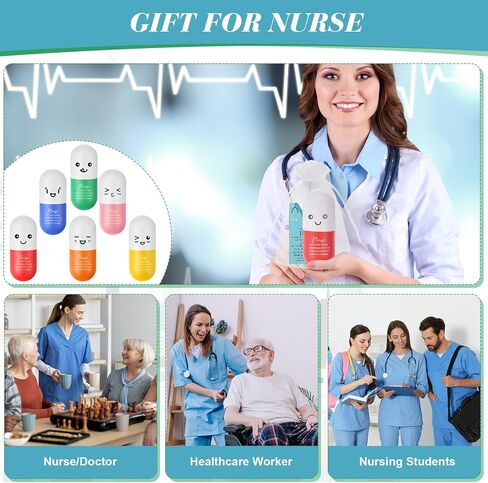 كرات الضغط من شابي - كرات الضغط المحفزة لتقدير الممرضات - كرات الضغط التحفيزية - كرات إسفنجية مع بطاقة شكر للممرضات - ألعاب إدارة الغضب هدية عيد الميلاد الطبية (12 مجموعة، قلب) in Kuwait