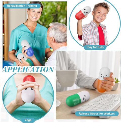 كرات الضغط من شابي - كرات الضغط المحفزة لتقدير الممرضات - كرات الضغط التحفيزية - كرات إسفنجية مع بطاقة شكر للممرضات - ألعاب إدارة الغضب هدية عيد الميلاد الطبية (12 مجموعة، قلب) in Kuwait