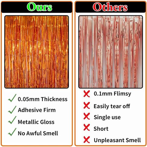 4 Pack 3.2x8.2ft Orange Tinsel Curtain Party Backdrop - Choonshow Foil Fringe Curtain Orange Party Decor Streamers for Birthday Baby Shower Bachelorette Euphoria Theme Party Decorations in Saudi Arabia