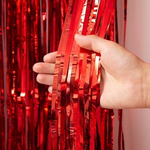 4 Pack 3.2x8.2ft Orange Tinsel Curtain Party Backdrop - Choonshow Foil Fringe Curtain Orange Party Decor Streamers for Birthday Baby Shower Bachelorette Euphoria Theme Party Decorations in Saudi Arabia