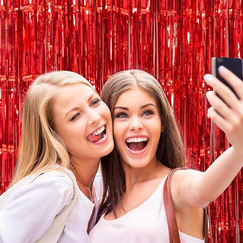 4 Pack 3.2x8.2ft Orange Tinsel Curtain Party Backdrop - Choonshow Foil Fringe Curtain Orange Party Decor Streamers for Birthday Baby Shower Bachelorette Euphoria Theme Party Decorations in Saudi Arabia