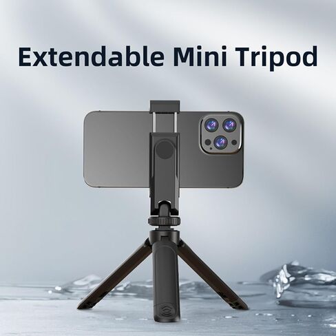 Mini Telescopic Tripod Fixed Bracket for Sports Camera/Cell Phone Clip with 1/4 Thread Port, Portable Extended Tripod Phone Clamp Screw Nut Adapter Accessories (Extended Tripod+Phone Clamp) in Kuwait