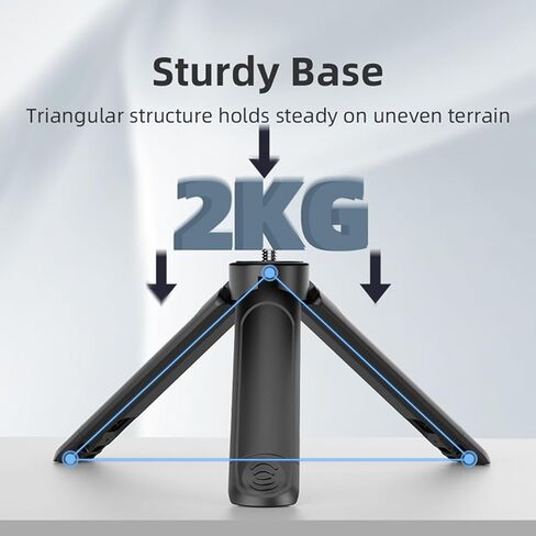 Mini Telescopic Tripod Fixed Bracket for Sports Camera/Cell Phone Clip with 1/4 Thread Port, Portable Extended Tripod Phone Clamp Screw Nut Adapter Accessories (Extended Tripod+Phone Clamp) in Kuwait
