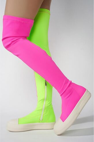 Cape Robbin Twotone Knee High Boots Over Knee Boots for Women - Thigh High Boots for Women - Boots for Women Knee High Thigh high Boots, Long Sneakers (Crysta) in Saudi Arabia