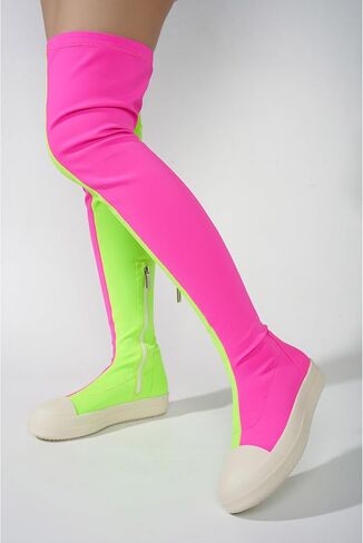 Cape Robbin Twotone Knee High Boots Over Knee Boots for Women - Thigh High Boots for Women - Boots for Women Knee High Thigh high Boots, Long Sneakers (Crysta) in Saudi Arabia