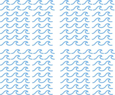 88 Pcs/Pack Ocean Waves Wall Sticker for Kids Room Decal Sea Surge Living Room Decor YMX60 (Light Blue) in Kuwait