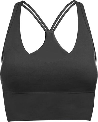 حمالة صدر رياضية للنساء من XUNYU على شكل حرف Y من الخلف، قطع علوية للتمرين من الخلف، ذات تأثير عالي، يوغا تانك Strappy، قطعة علوية قصيرة مدمجة في حمالات الصدر in Kuwait