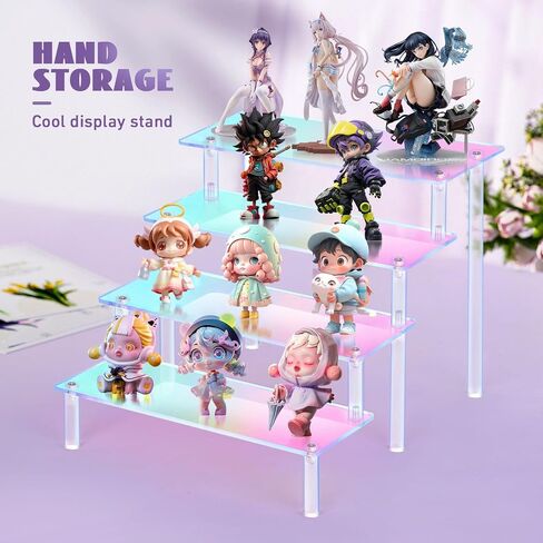 حامل عرض أكريليك، قطعتان من 3 طبقات من حاملات العرض قزحية الألوان لشخصيات Funko POP، حامل كب كيك مقاس 9 بوصات، منظم العطور، حامل للعرض، حامل الحلوى، حامل عرض الزينة in Saudi Arabia