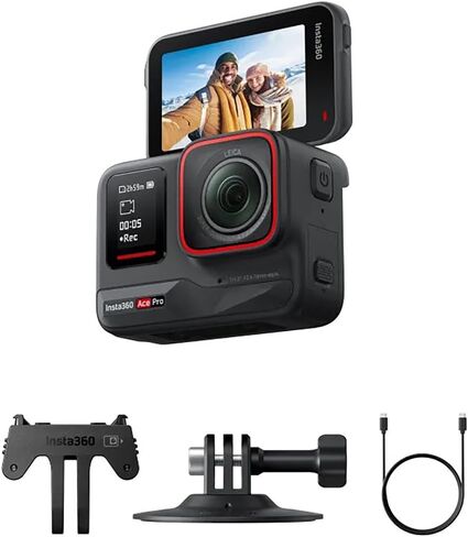 Insta360 Ace Pro Standalone 279665: 4K120 إطارًا في الثانية، حزمة مقاومة للماء مع حامل ثلاثي القوائم لتسجيل الفيديو، عصا سيلفي 3 في 1، مقبض طاقة 4000 مللي أمبير في الساعة، بطاقة 256 جيجابايت، مجموعة عمل خارجية وحزمة حماية محسنة CPS لمدة 3 سنوات in Saudi Arabia