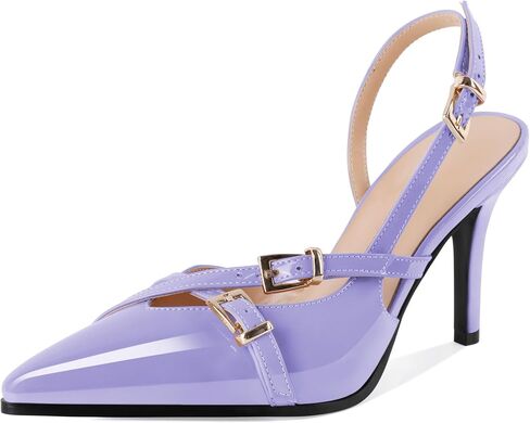 Soireelady حريمي بكعب Slingback بمقدمة مدببة وكعب عالي بكعب ستيليتو حذاء بحزام بإبزيم D'Orsay فساتين راقية أحذية 3.5 بوصة in Kuwait