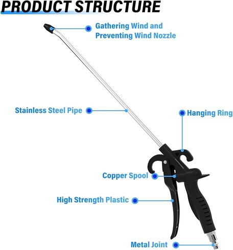 TAILONZ PNEUMATIC 1/4 "NPT Yellow Longer Dust Blowing Gun Air Blow Gun Air Pump Spray Gun Dust Blowing Gun Removal Dust Blowing Air Compressor Blowing Tool Accessory For Air Compressor Accessories in Kuwait