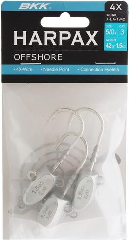 BKK Harpax Offshore jighead Hook | طلاء القصدير اللامع | نقطة الإبرة in Saudi Arabia