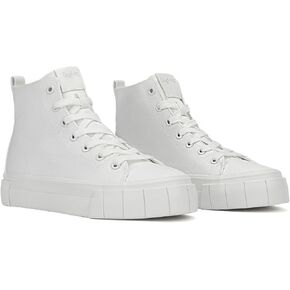 Womens High Top Sneakers | Casual Medium-Width Twill Fabric Platform Sneakers for Women