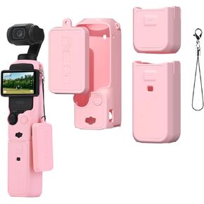 Silicone Protective Case Cover for DJI Osmo Pocket 3 Silicone Sleeve Protective Cover Handheld Gimbal Action Camera Accessories (All-rounder Pink)