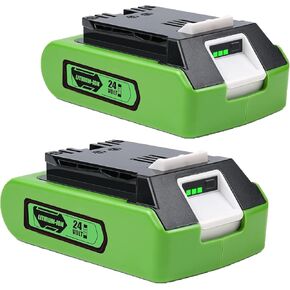 Bonacell 2Pack 3500mAh Replacment for Greenworks 24V Battery 29842 29852 Lithium Battery Compatible with 20352 22232 2508302 24 Volt Greenworks Cordless Tools