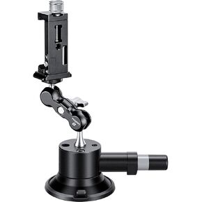 LEOFOTO SC-01 + PC-90II + Versa Arm Kit /72mm Pump Suction Cup, Phone Clamp and Versa Arm/ 1/4" Screw, Pump Active Camera Mounting Base, Glass/Car Sucker for Camera/Max Load: 55lb (25kg)