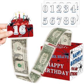 Birthday Money Gift Box for Cash Gift with Number Stickers, DIY Surprise Soccer Ball Pull Out Money Box, Birthday Money Pull Box with 35Pcs OPP Bags, Soccer Ball Party Decor Supplies