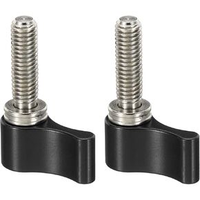 PATIKIL Threading Rotating Knob, 2Pcs L Type M5 17mm Adjustable Camera Thumb Screw, for Camera Mounting System, Black, Aluminum Alloy Iron Nickel Plating