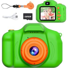 Kids Camera for Girls Boys Age 3-9, 1080P HD Toddler Camera, Kids Selfie Digital Camera with 32GB SD Card, Portable kids Toys for 3 4 5 6 7 8 9 Years Old, Christmas Birthday Present,Green