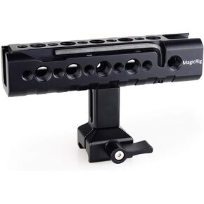 Quick Release Cheese NATO Side Handle(Slide up and Down) with Cold Shoe for DSLR Camera Cage Camcorder Cage Rig