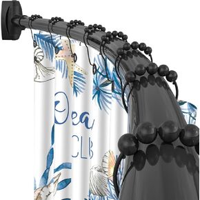 YNL Black Curtain Rods for Windows 66 to 120, 1 Inch Industrial Curtain Rod, Wrap Around Curtain Rods, Room Divider Curtain Rod, Indoor/Outdoor Curtain Rod, Adjustable Curtain Rod, 36-120''