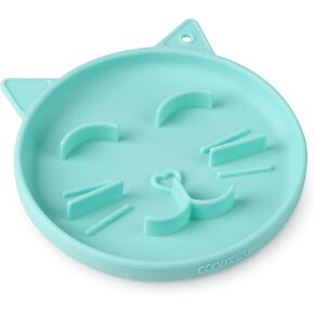Coomazy Silicone Slow Feeder Dog Cat Bowls, Interactive Puzzle Toy for Pets Food Training, Keeps Dogs Cats Busy, Prevents Puppy Kitty Overeating (Dark Green, 1.4Cup)