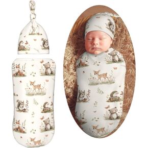 Red Christmas Swaddle Blanket with Beanie Hat Set Newborn Swaddle Wrap Soft Baby Receiving Blankets Baby Swaddle Sleep Sack for Baby Boys and Girls