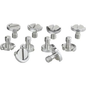 Haoge 1/4"-20 D-Ring Stainless Steel Mounting Fixing Screw for Camera Tripod Monopod Quick Release Plate (Pack of 10)