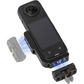 CAPART Horizontal Action Mount for Insta360 X4, with Quick Release Magnetic Base for Car/Bike/Backpack/Selfie Stick/Tripod/Chest Mount, with 1/4" Screw and Action Camera Connector