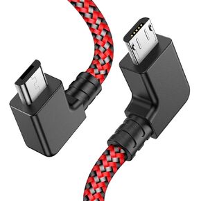 1FT 90 Degree Micro USB to Micro USB Android Phone Tablet OTG Data Cable Right Angle Connector Wire Cord for DJI Spark, Mavic Pro, Platinum, Air, 2 Pro, Zoom Remote Controller Accessories (2 Pack)