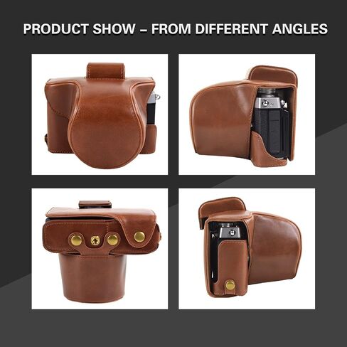 MUZIRI KINOKOO ZFC Case PU Leather Protective Camera Case Cover- Compatible for NIKON Z fc/Zfc and 16-50mm f/3.5-6.3 or 28mm f/2.9 SE Lens - Coffee in Kuwait