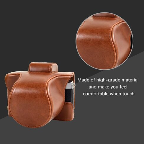 MUZIRI KINOKOO ZFC Case PU Leather Protective Camera Case Cover- Compatible for NIKON Z fc/Zfc and 16-50mm f/3.5-6.3 or 28mm f/2.9 SE Lens - Coffee in Kuwait